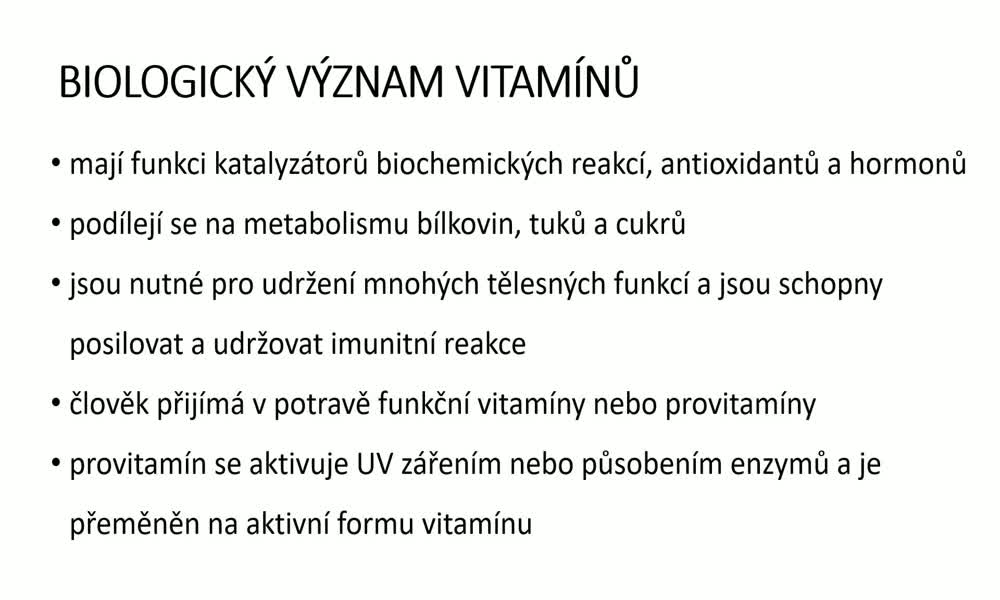 2. náhled výukového kurzu Vitamíny