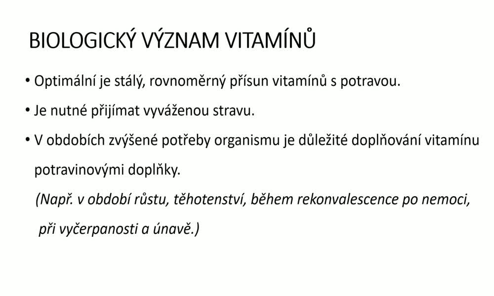 3. náhled výukového kurzu Vitamíny
