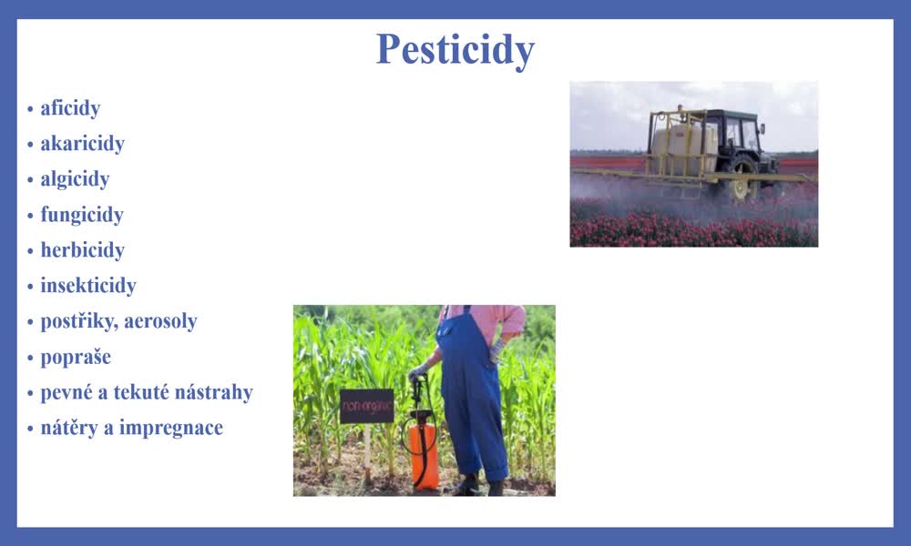 6. náhled výukového kurzu Detergenty a pesticidy, insekticidy