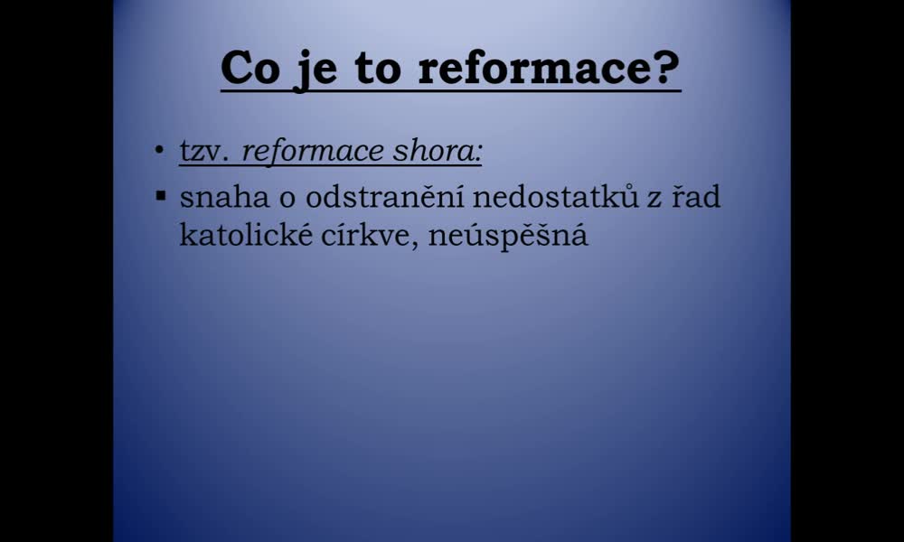 3. náhled výukového kurzu Reformace v Evropě