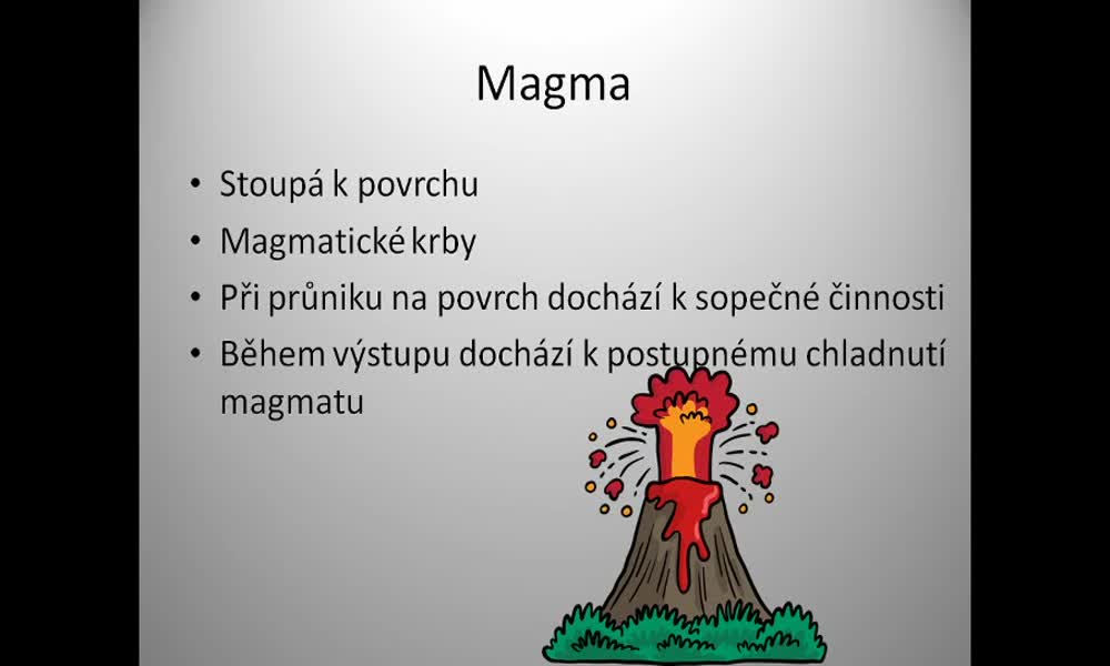 3. náhled výukového kurzu Magmatický proces – vznik magmatu a jeho tuhnutí, krystalizace minerálů z magmatu