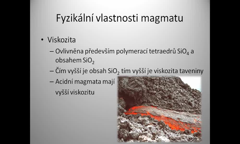 6. náhled výukového kurzu Magmatický proces – vznik magmatu a jeho tuhnutí, krystalizace minerálů z magmatu