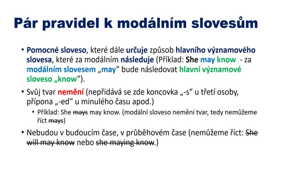 2. náhled výukového kurzu Modals of deduction (must, can't, may, might)