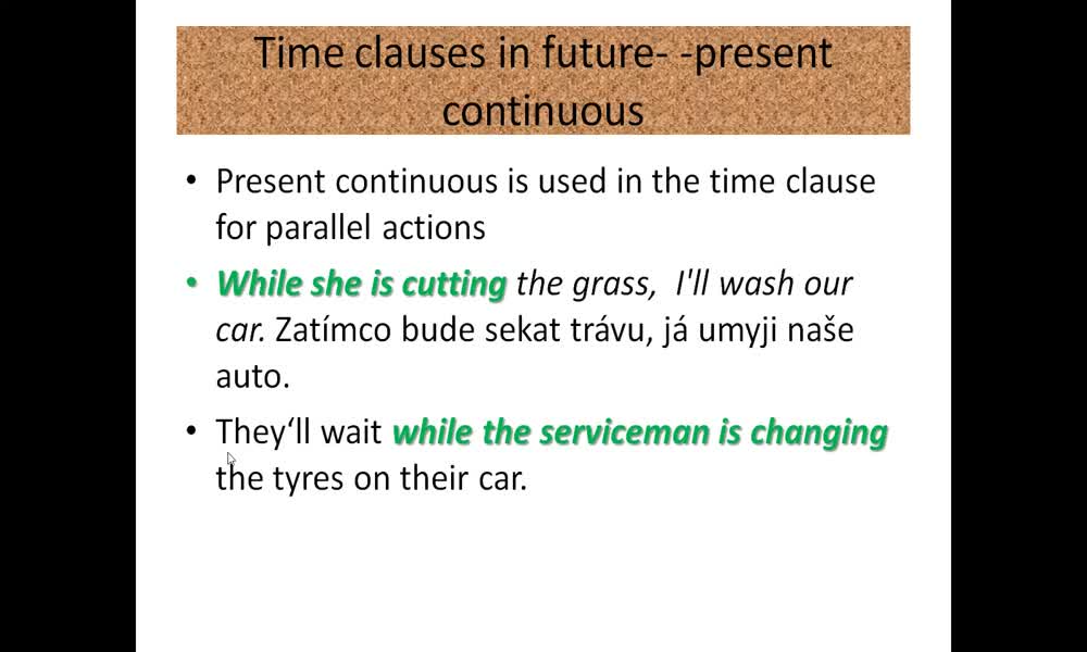 6. náhled výukového kurzu Future time clauses