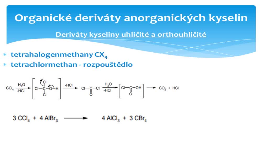 2. náhled výukového kurzu Organické deriváty anorganických kyselin