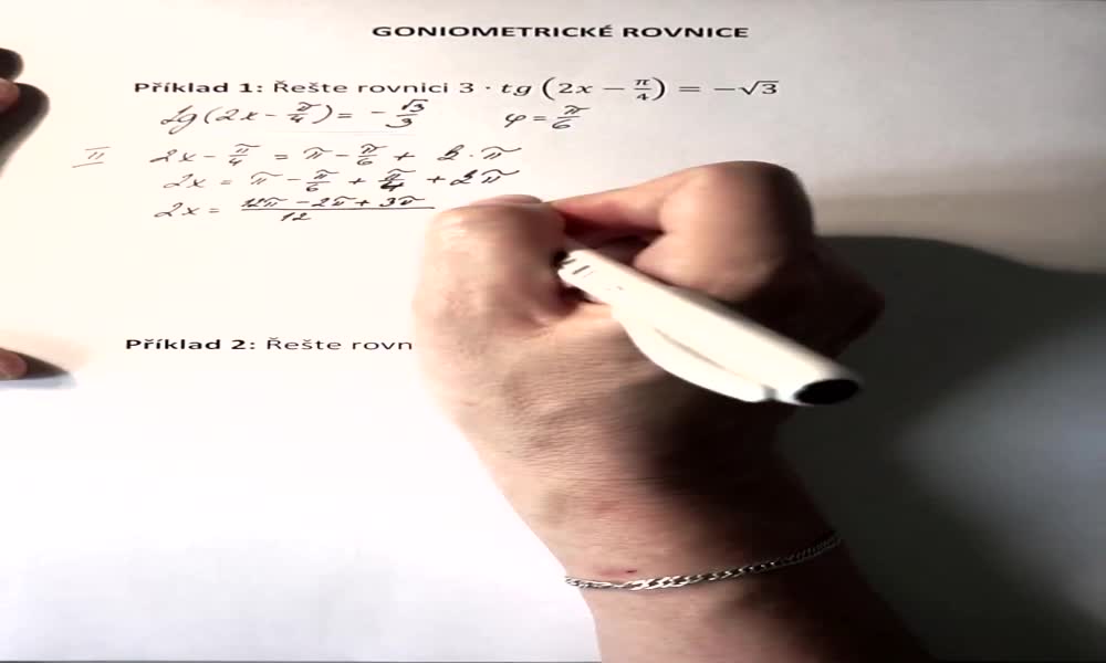 6. náhled výukového kurzu Goniometrické rovnice