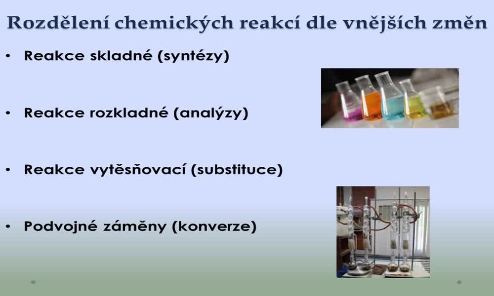 2. náhled výukového kurzu Klasifikace chemických reakcí (Martina V.)