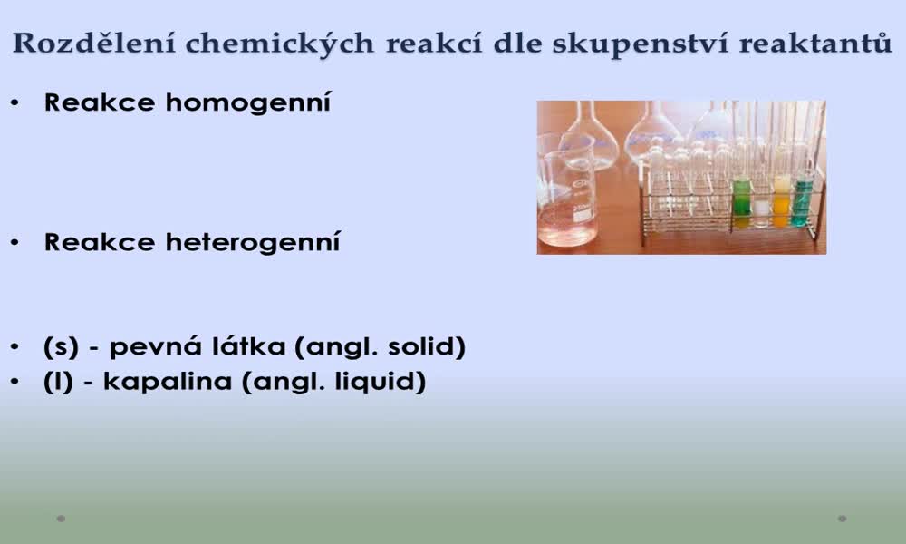 4. náhled výukového kurzu Klasifikace chemických reakcí (Martina V.)