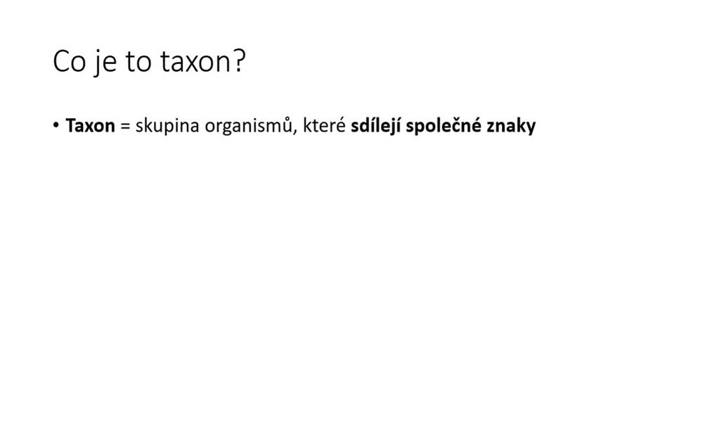 1. náhled výukového kurzu Taxonomie - typy taxonů