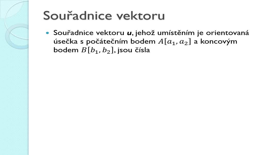 3. náhled výukového kurzu Vektory a jejich souřadnice (Lenka B.)
