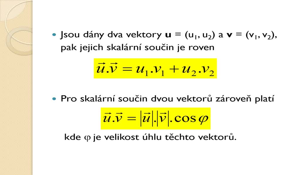 4. náhled výukového kurzu Skalární součin vektorů (Lenka B.)