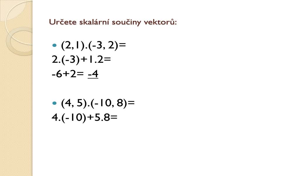6. náhled výukového kurzu Skalární součin vektorů (Lenka B.)