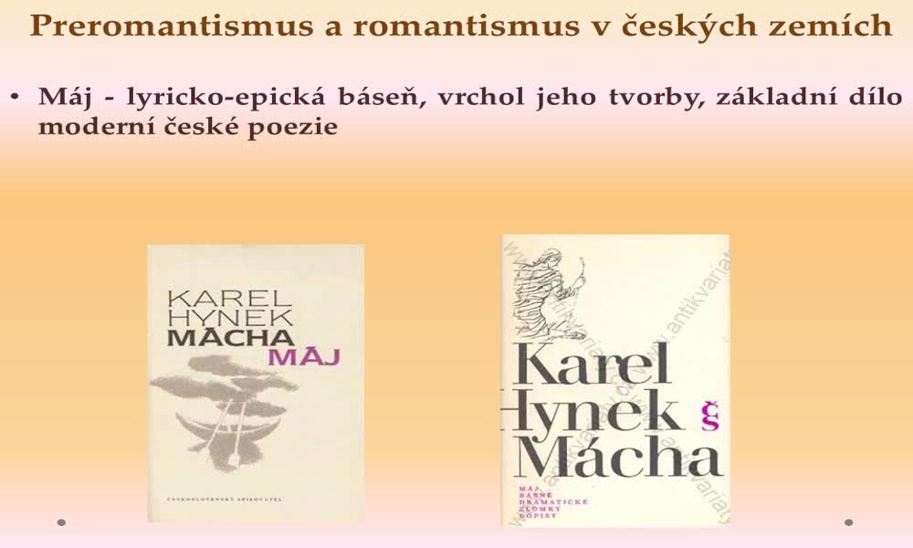 5. náhled výukového kurzu Preromantismus a romantismus v české literatuře