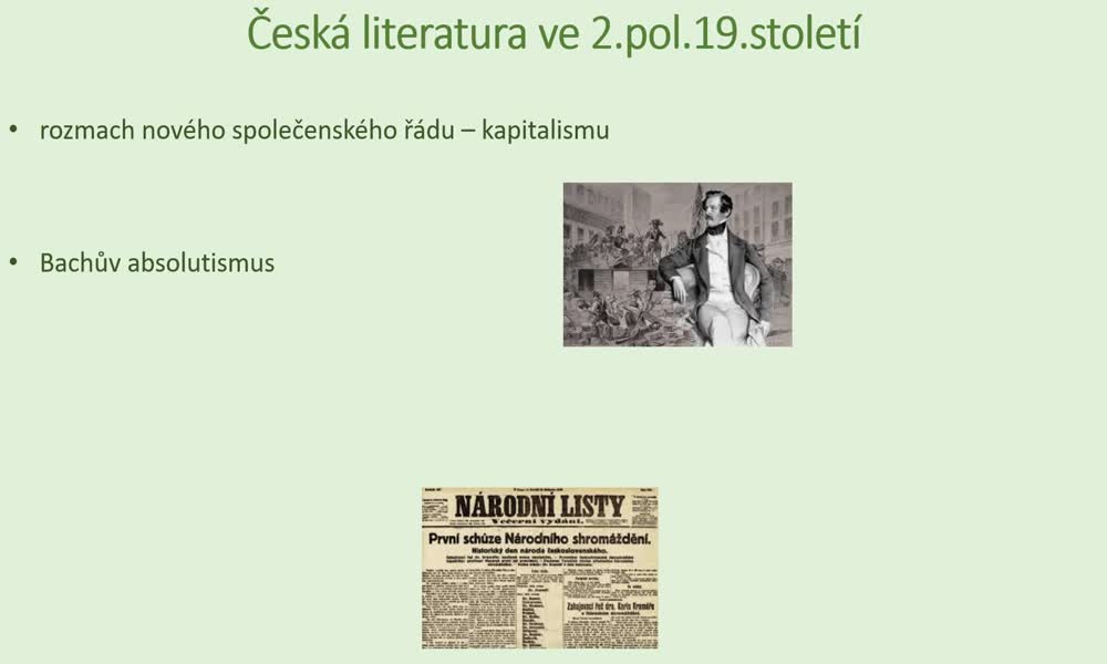 1. náhled výukového kurzu Česká literatura ve 2.pol.19.století