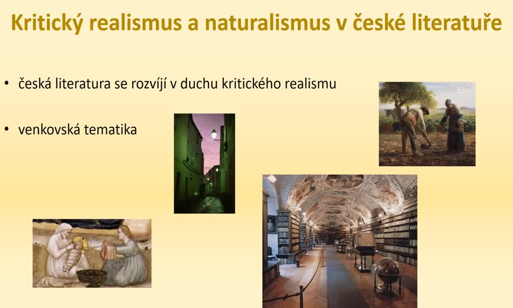 1. náhled výukového kurzu Kritický realismus a naturalismus v české literatuře