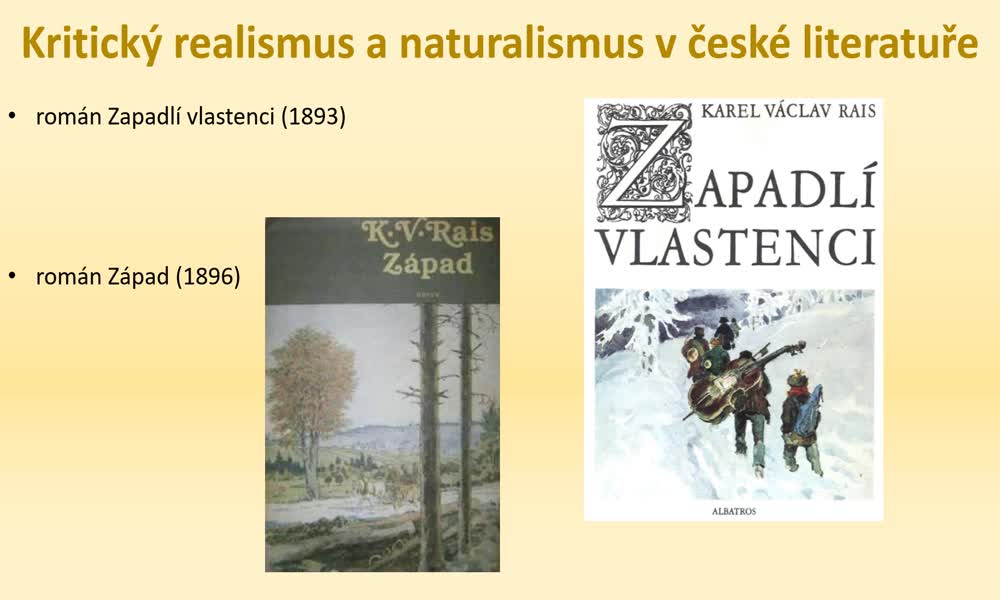 4. náhled výukového kurzu Kritický realismus a naturalismus v české literatuře