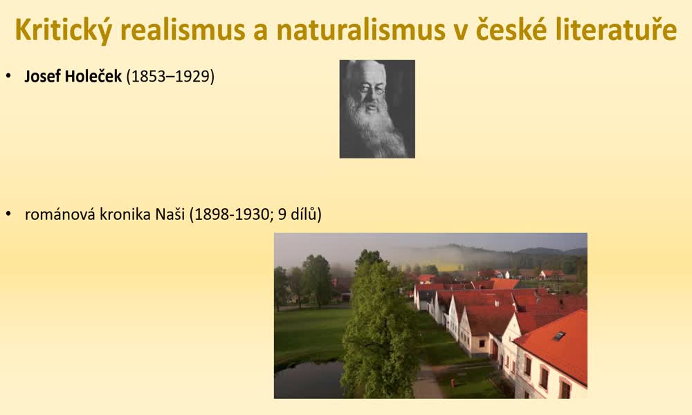 5. náhled výukového kurzu Kritický realismus a naturalismus v české literatuře