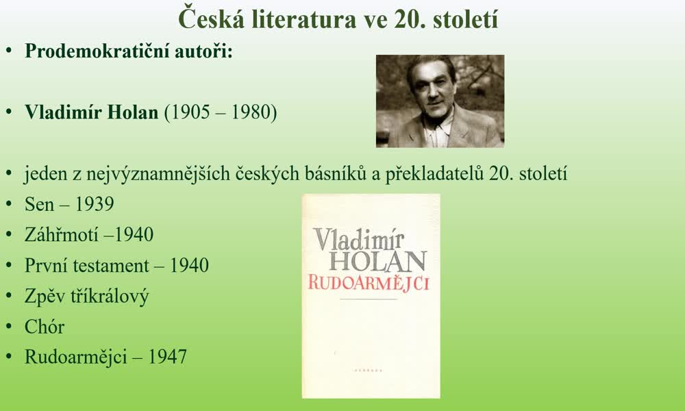 5. náhled výukového kurzu Česká literatura ve 20. století 2. část