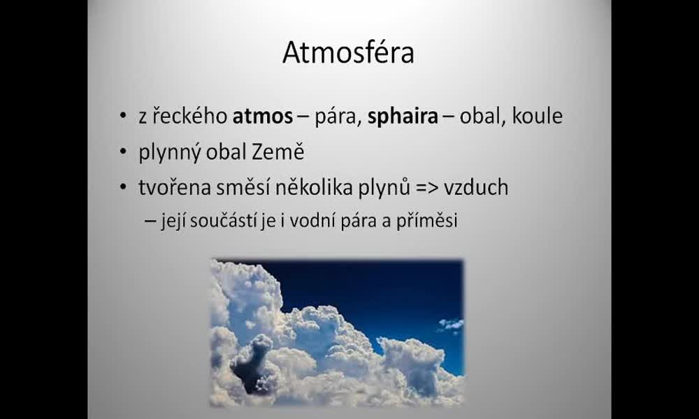 1. náhled výukového kurzu Atmosféra Země a její složení