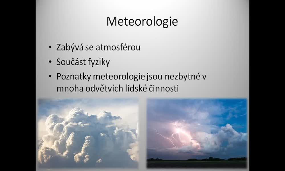 1. náhled výukového kurzu Základní meteorologické jevy a jejich měření  