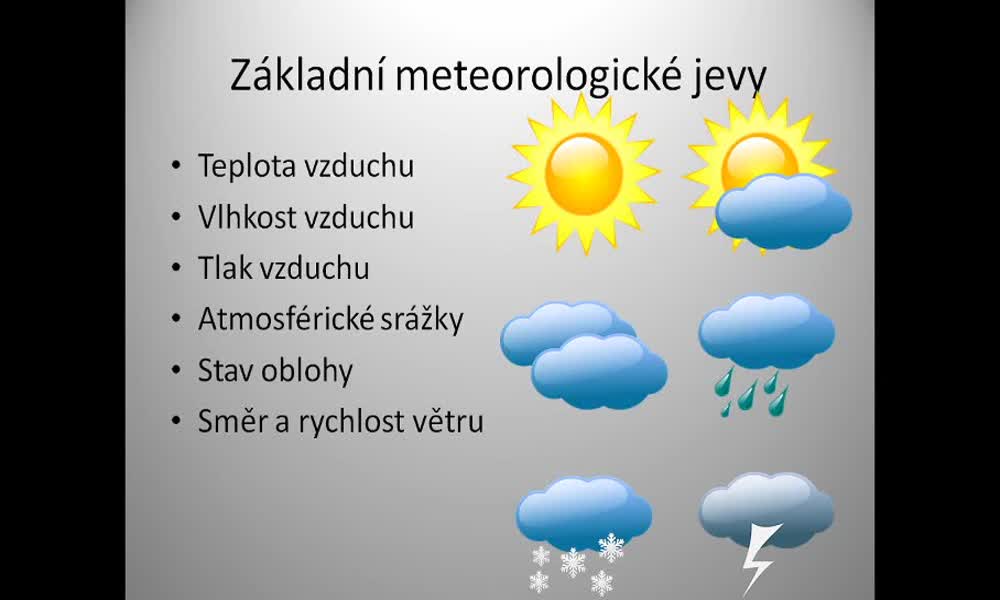 2. náhled výukového kurzu Základní meteorologické jevy a jejich měření  