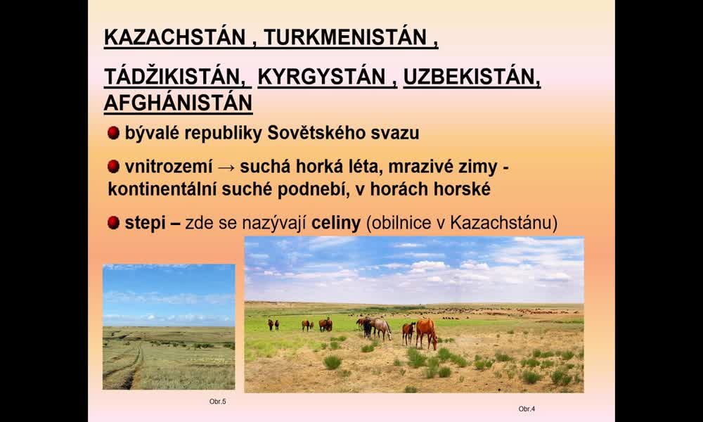 2. náhled výukového kurzu Střední Asie - Středoasijské státy