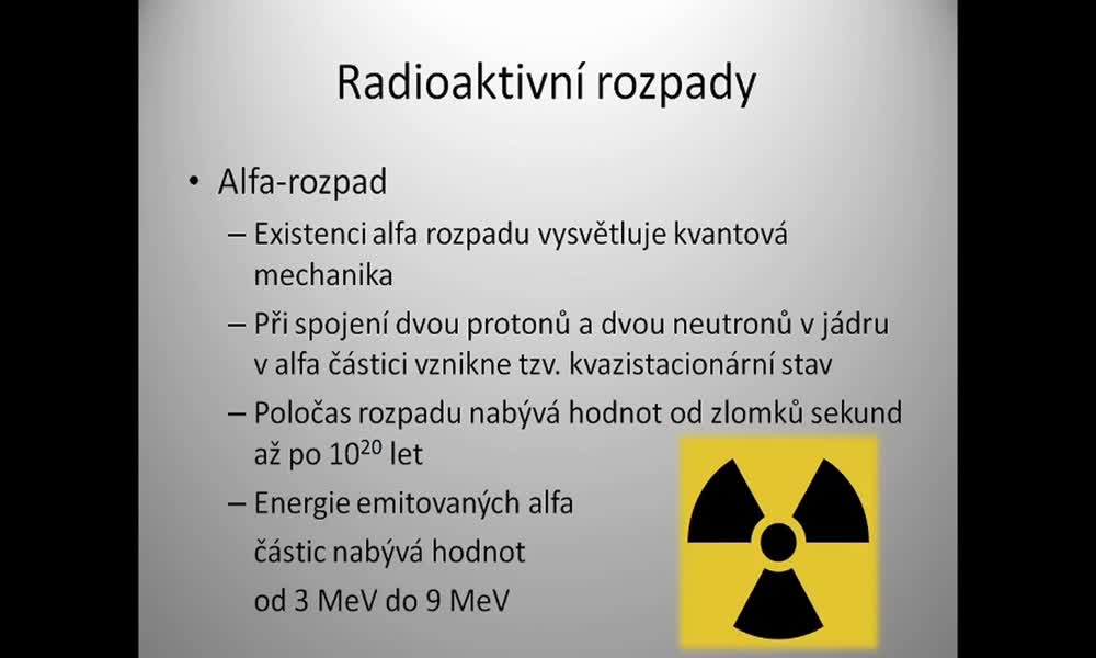 5. náhled výukového kurzu Radioaktivita 