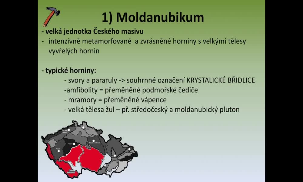 2. náhled výukového kurzu Geologický vývoj a stavba území ČR