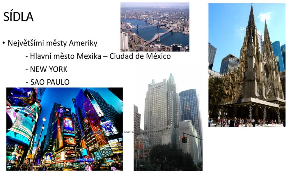 4. náhled výukového kurzu Jižní Amerika - charakteristiky obyvatelstva, sídel a hospodářství