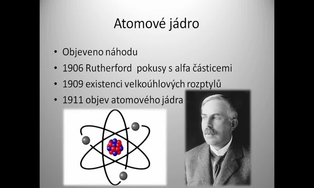 1. náhled výukového kurzu Stavba atomu, atomová jádra