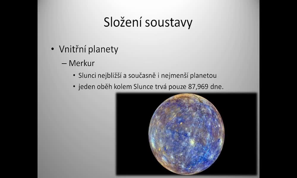 4. náhled výukového kurzu Sluneční soustava - její hlavní složky
