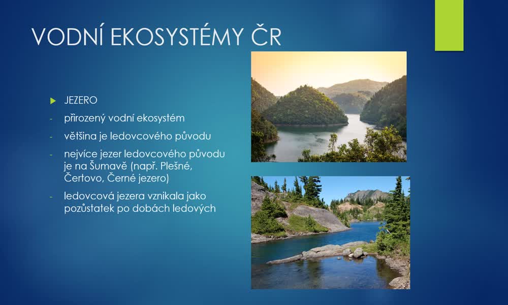 3. náhled výukového kurzu Vodní ekosystémy ČR