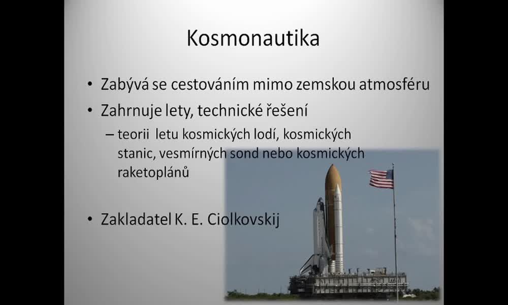 1. náhled výukového kurzu Kosmonautika