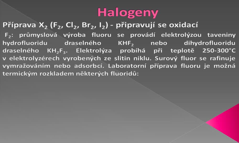 4. náhled výukového kurzu Halogeny