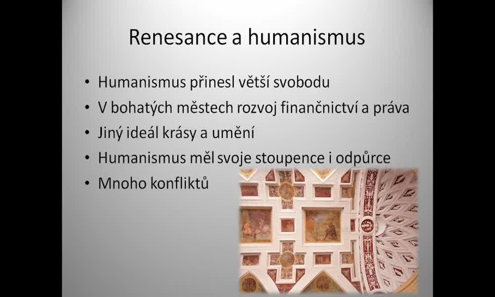 2. náhled výukového kurzu Renesance a humanismus