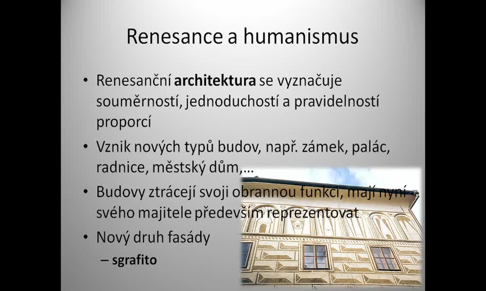 4. náhled výukového kurzu Renesance a humanismus