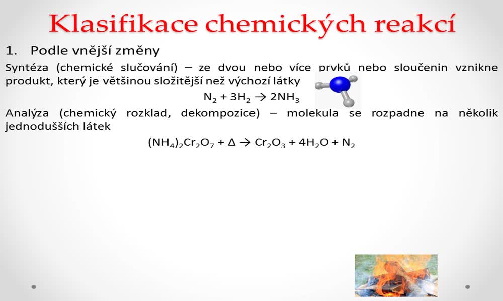 4. náhled výukového kurzu Chemické reakce a jejich klasifikace